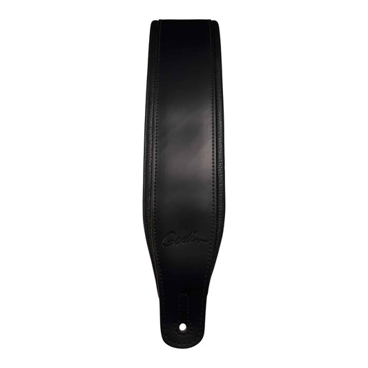 Godin Black Top-Grain Leather Padded Strap S/N: 51298