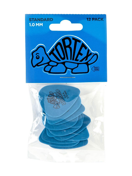 Dunlop Standard Tortex Picks - 12 Pack - Blue - 1.0mm