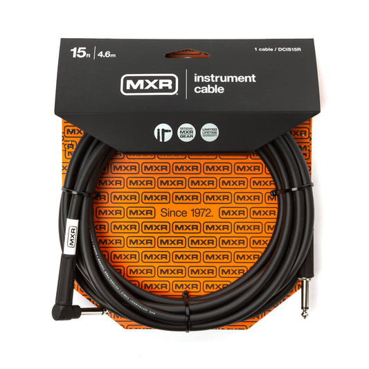 Dunlop DCIS15R MXR Standard Instrument Cable 15’ Straight to Right Angled