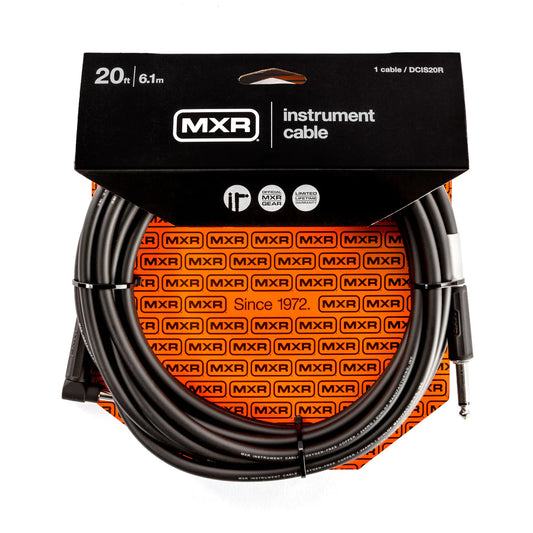 Dunlop DCIS20R MXR Standard Instrument Cable 20’ Straight to Right Angled