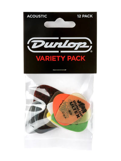 Dunlop Acoustic Guitar Picks - Variety Pack - 12 Pack