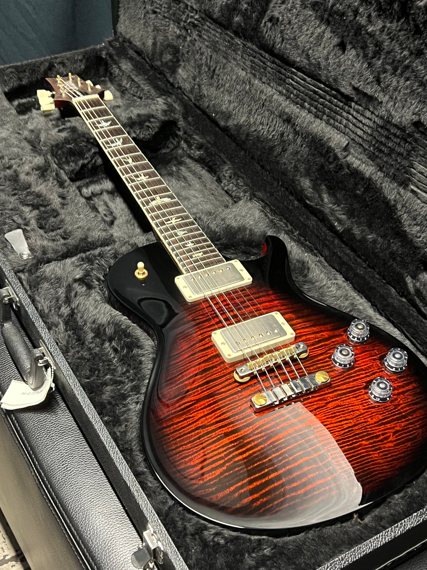 PRS Single Cut 594 Fire Red Smokewrap Burst 10 Top Hybrid Package (PRE-OWNED)