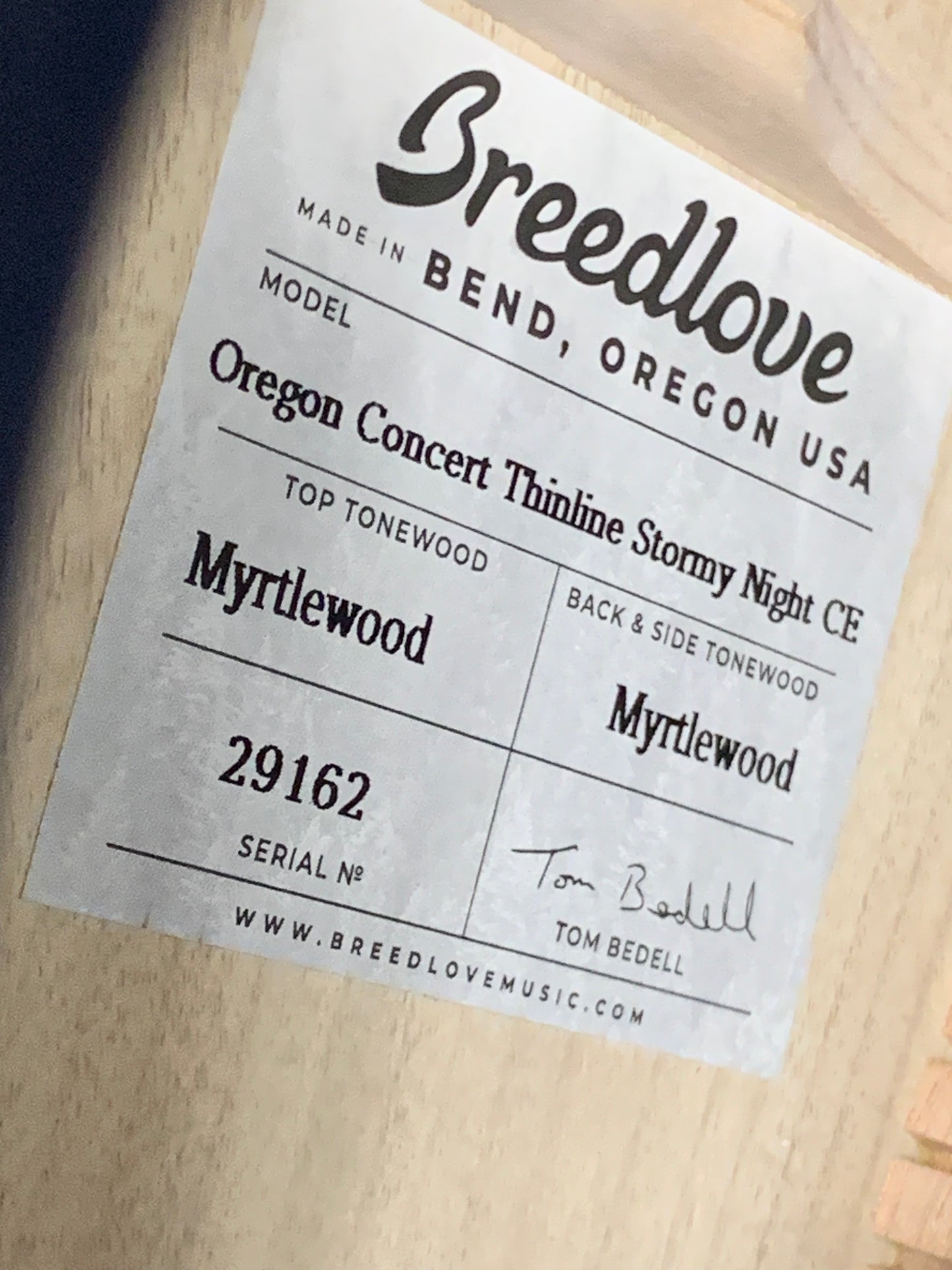 Breedlove Oregon Concert Thinline Stormy Night CE #29162
