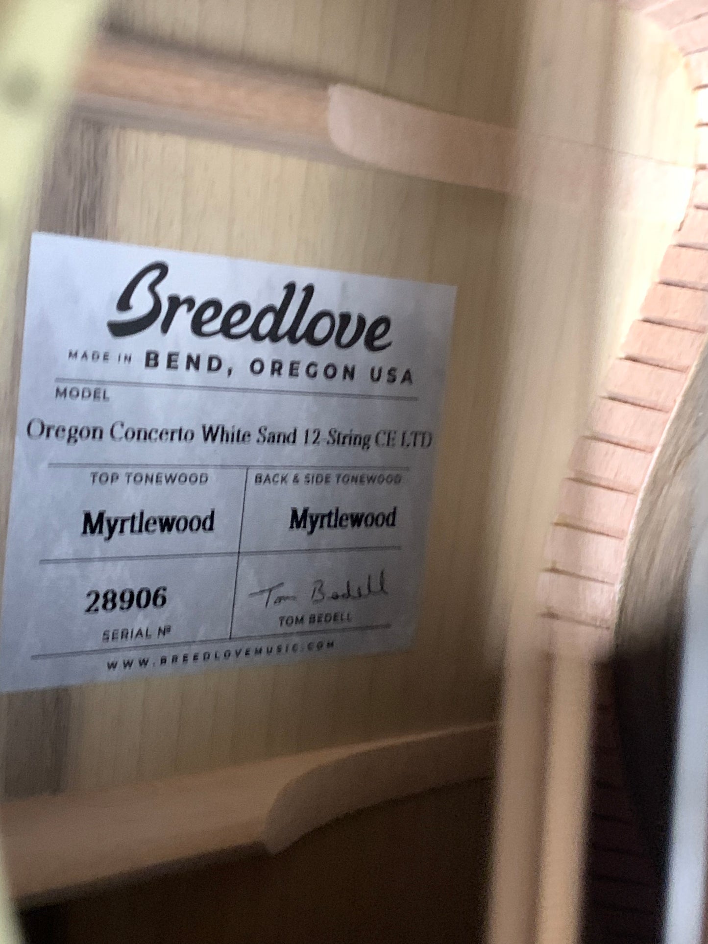 Breedlove Oregon Concerto White Sand 12 String CE LTD #28906