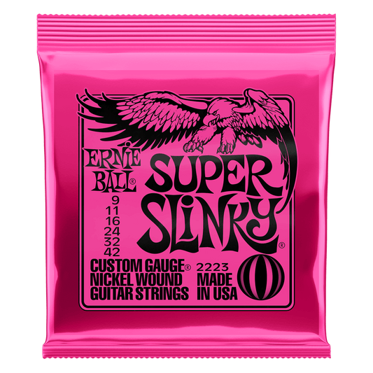 Ernie Ball Super Slinky Nickel Wound Electric Guitar Strings 9-42