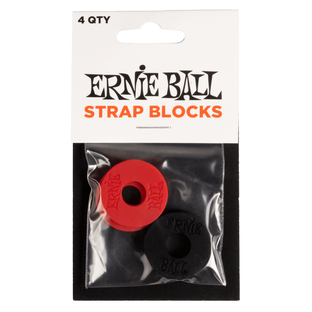 Ernie Ball Strap Blocks - Red and Black - 4 Pack