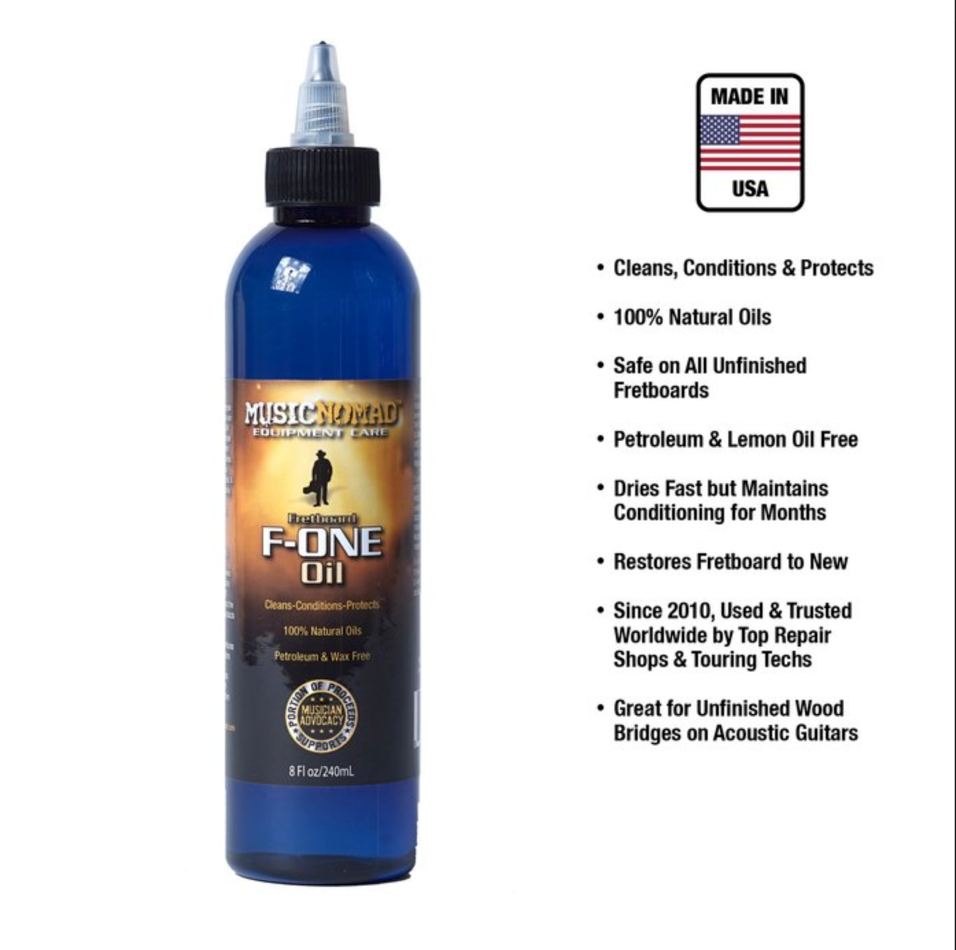 Music Nomad Fretboard F-One Oil - Cleaner & Conditioner - 8 oz S/N: MN151