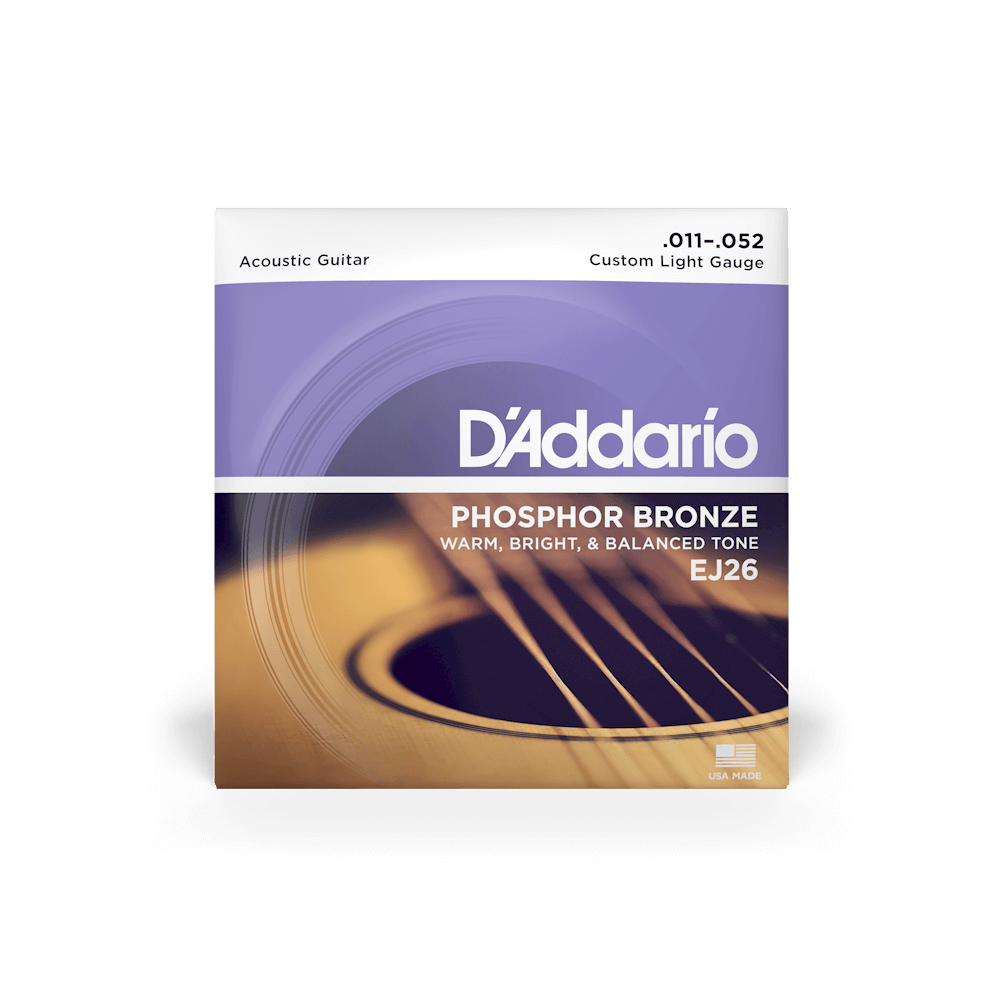 D'Addario Custom Light Acoustic Guitar Strings 11-52 EJ26