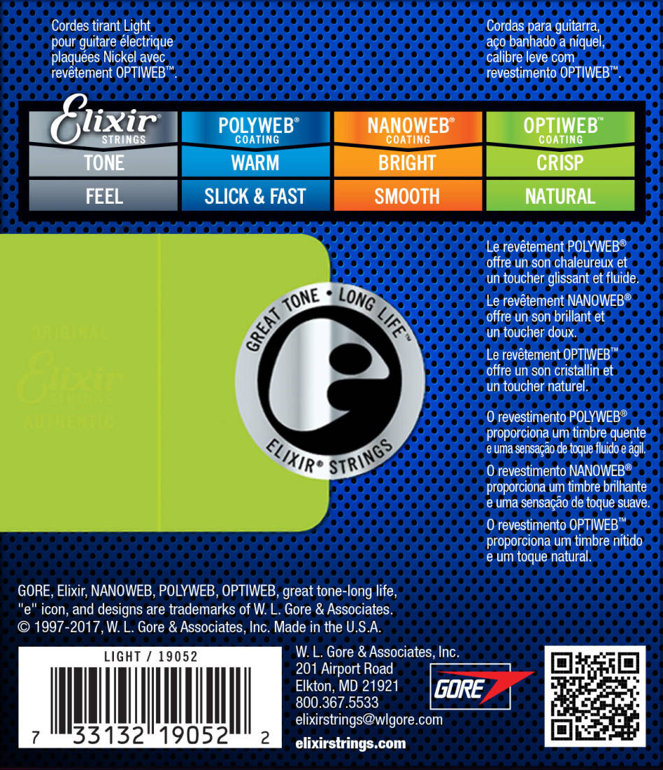 Elixir Electric Guitar Strings with Optiweb Coating - Light 10 46