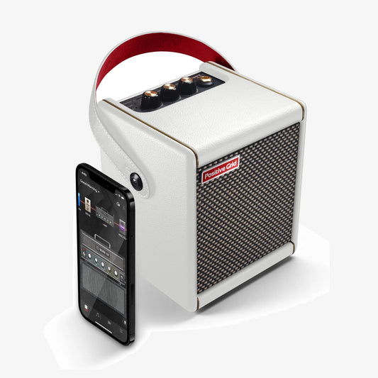 Positive Grid Spark 10-Watt Portable Smart Guitar Amp & Bluetooth Speaker White