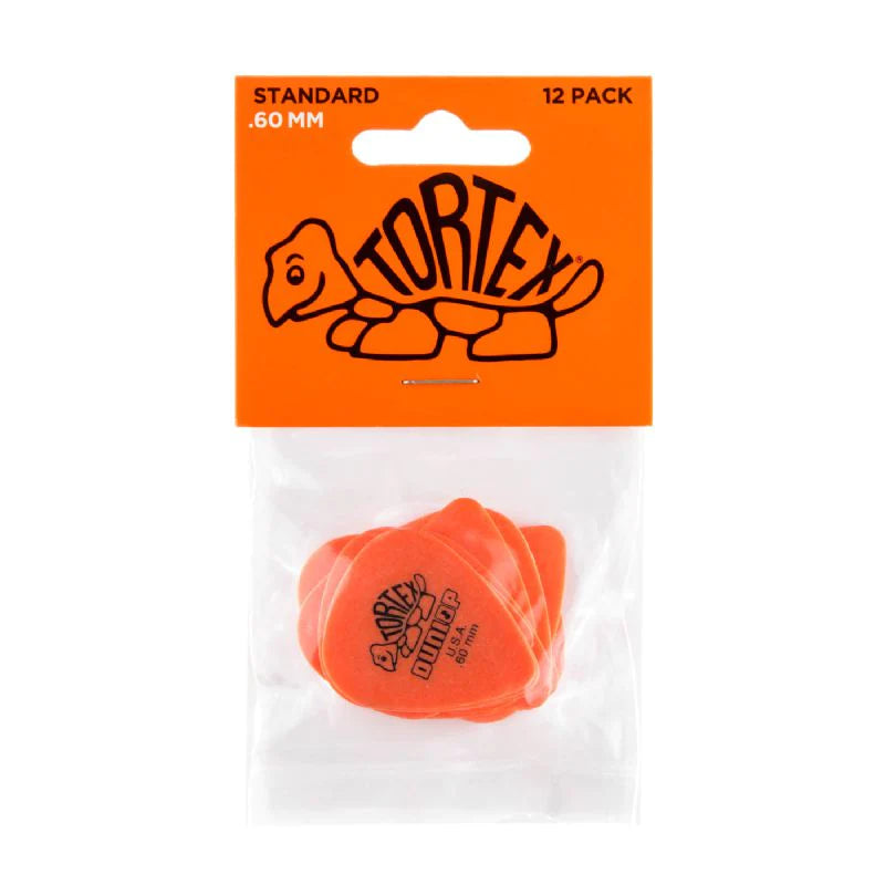 Dunlop Standard Tortex Picks - 12 Pack - Orange - 0.60mm