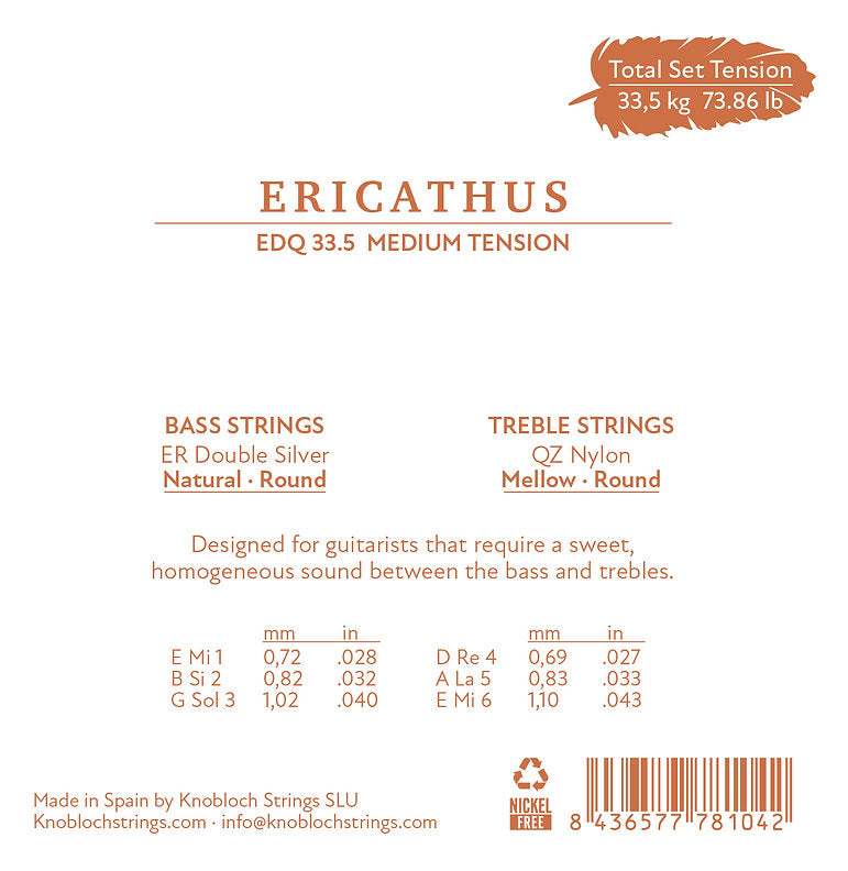 Knobloch Full Set ERITHACUS QZ Nylon 33.5 Strings