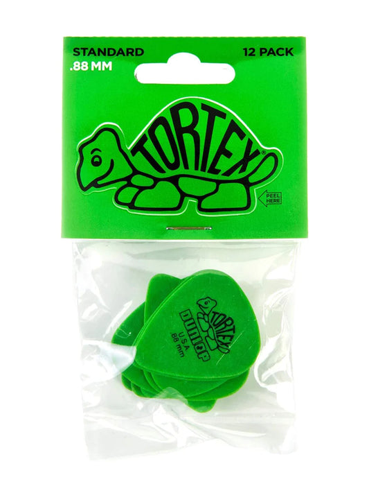 Dunlop Standard Tortex Picks - 12 Pack - Green - .88mm