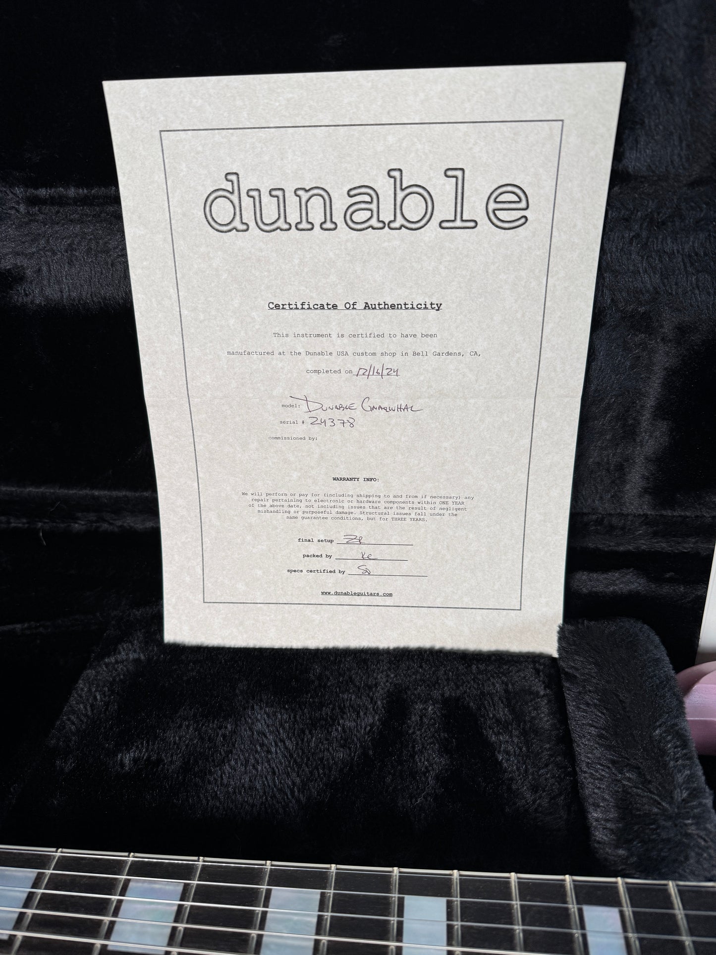 Dunable Gnarwhal USA Custom Shop  Burgundy Mist (PRE-OWNED) ON HOLD FOR STEVE