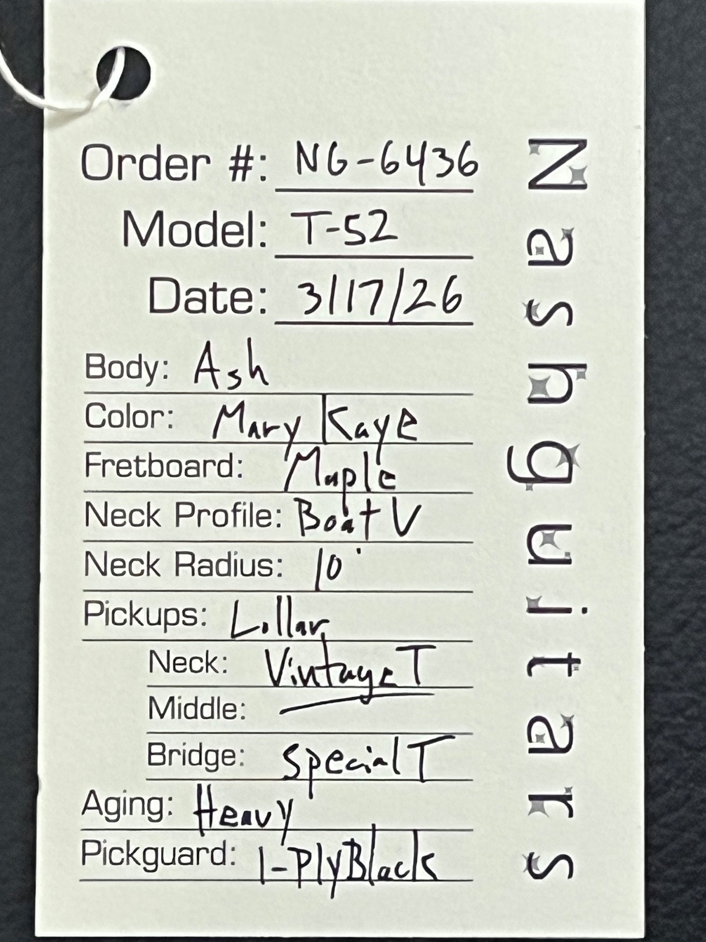 Nash Telecaster T-52 Mary Kaye #6436