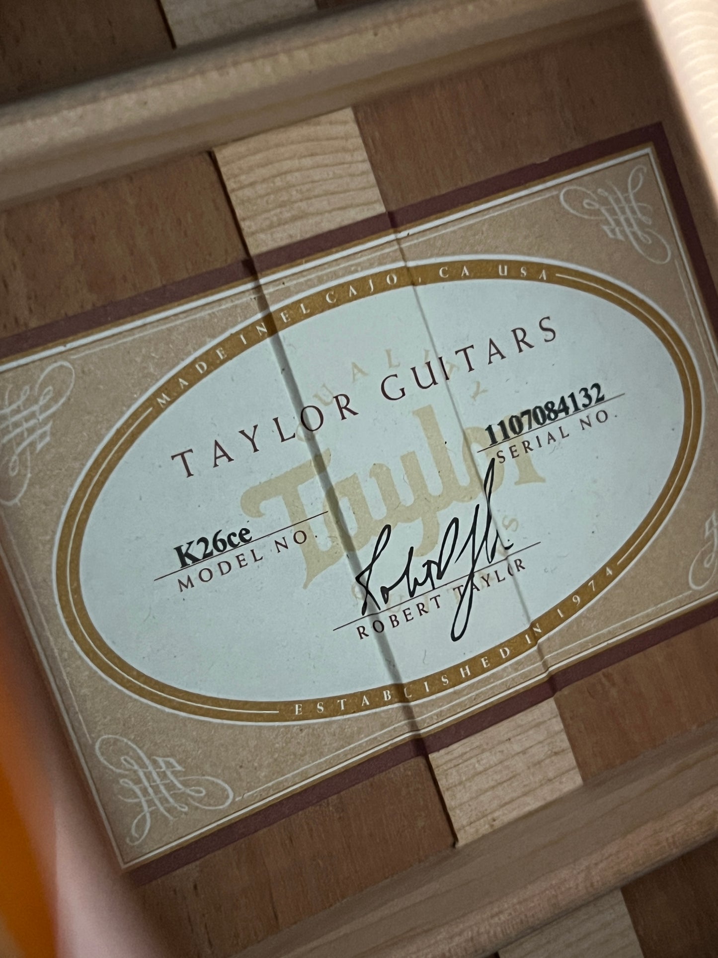 Taylor K-26ce Shaded Edgeburst Koa Series (PRE-OWNED)