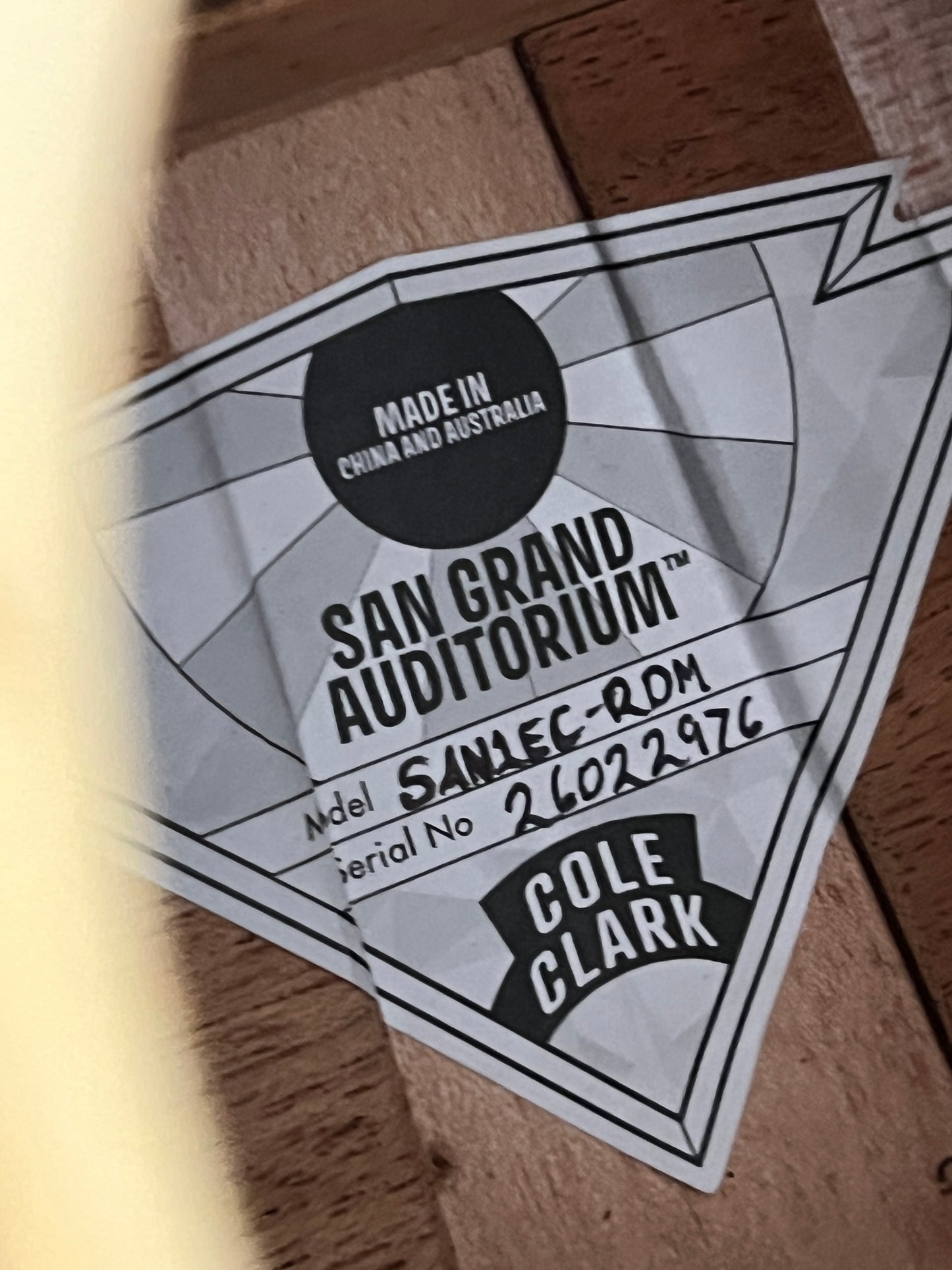Cole Clark SAN Grand Auditorium SAN1EC-RDM