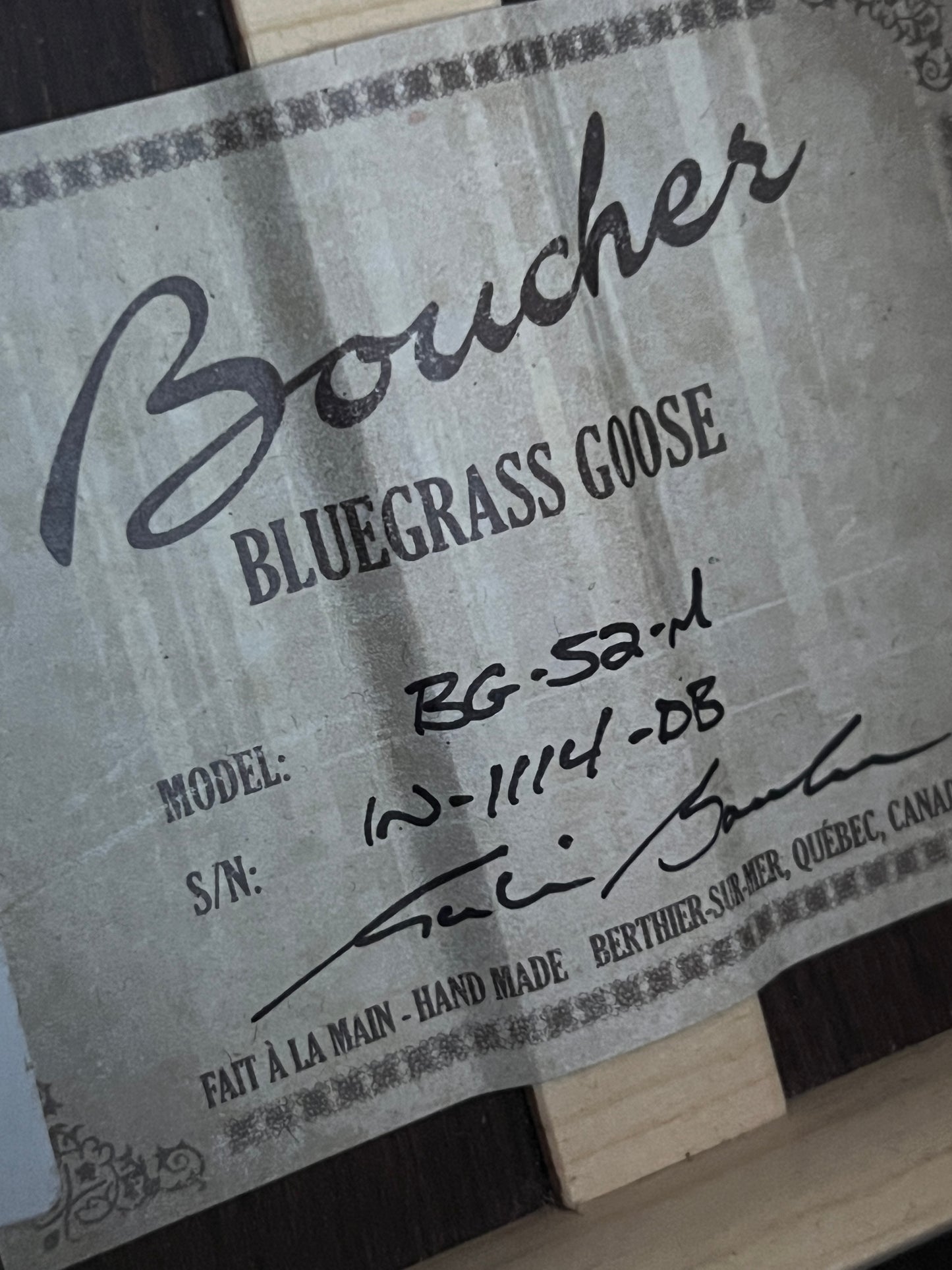 Boucher BG-52-M w/ K&K Pure Mini previously owned by J.P. Cormier (PRE-OWNED)