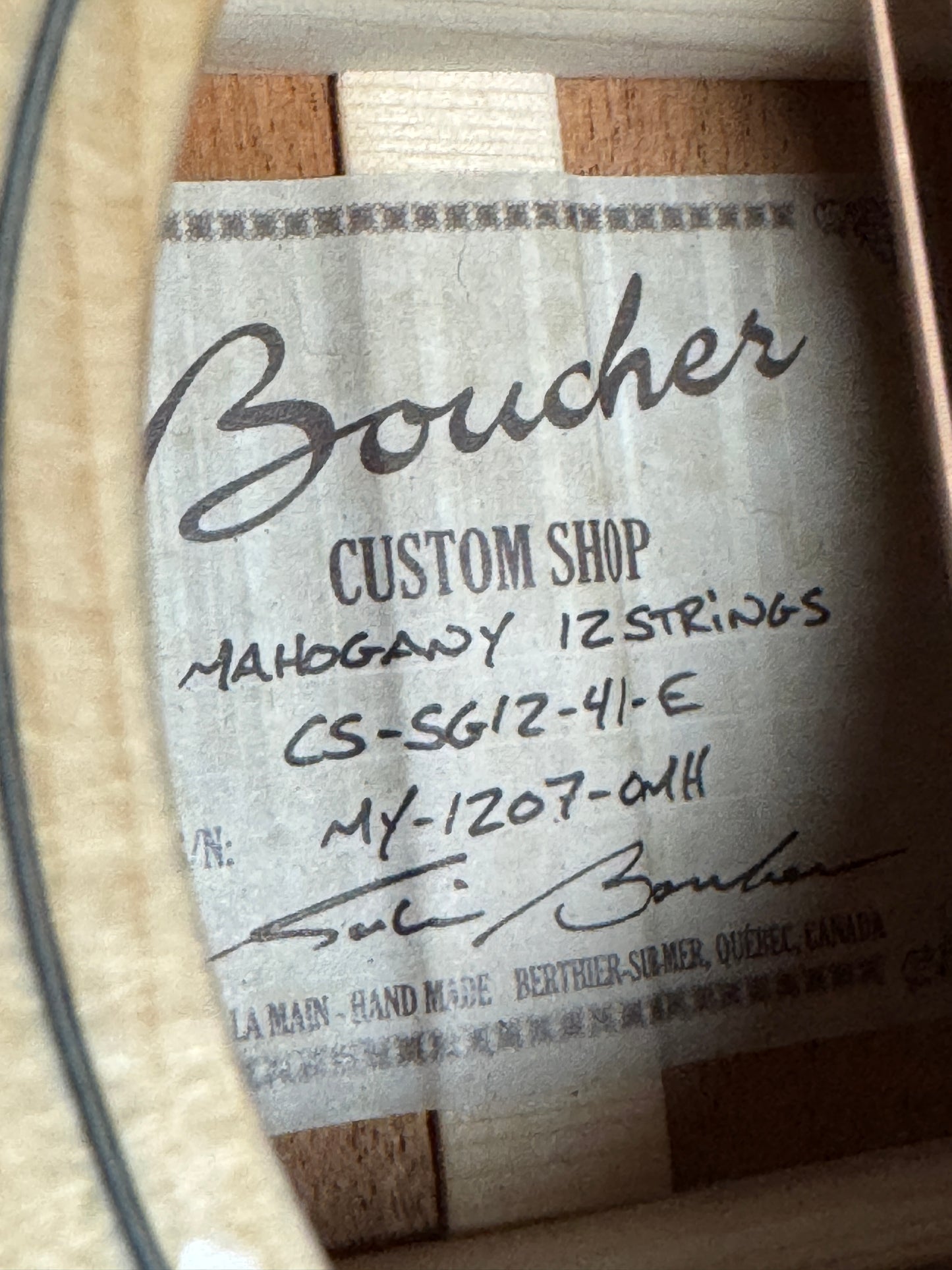 Boucher Custom Shop OM Hybrid Mahogany 12-string CSSG12 (PRE-OWNED)