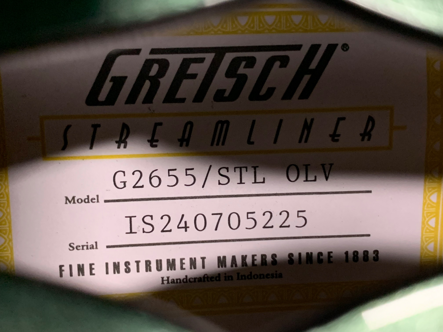 Gretsch G2655 Streamliner™ Center Block Jr. Double-Cut with V-Stoptail, Steel Olive