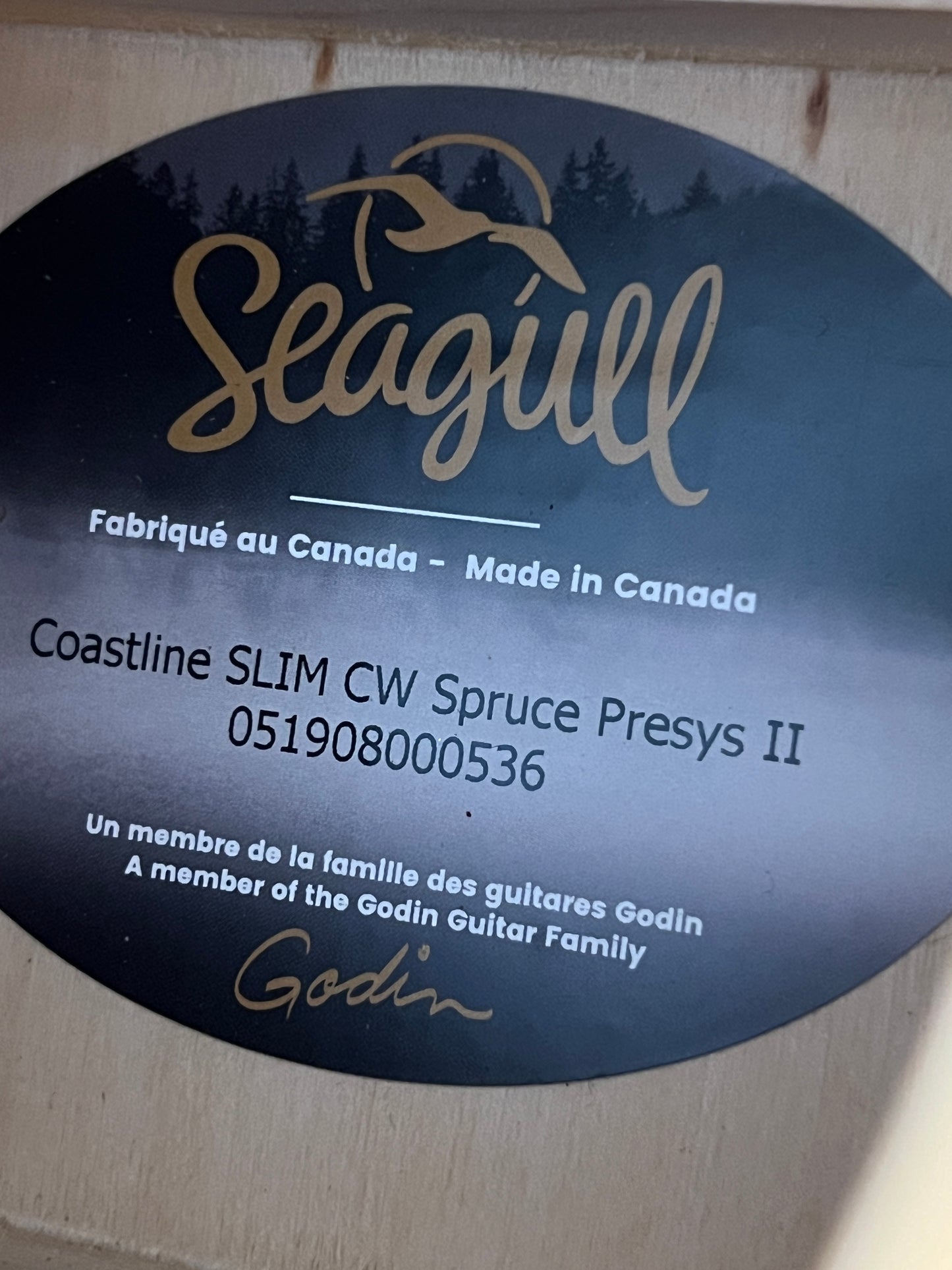 Seagull Coastline Slim CW EQ Spruce/Wild Cherry