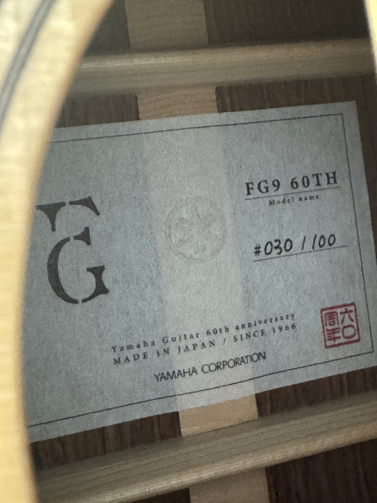 Yamaha FG9 60th Anniversary (Reserved for J.P. Cormier)