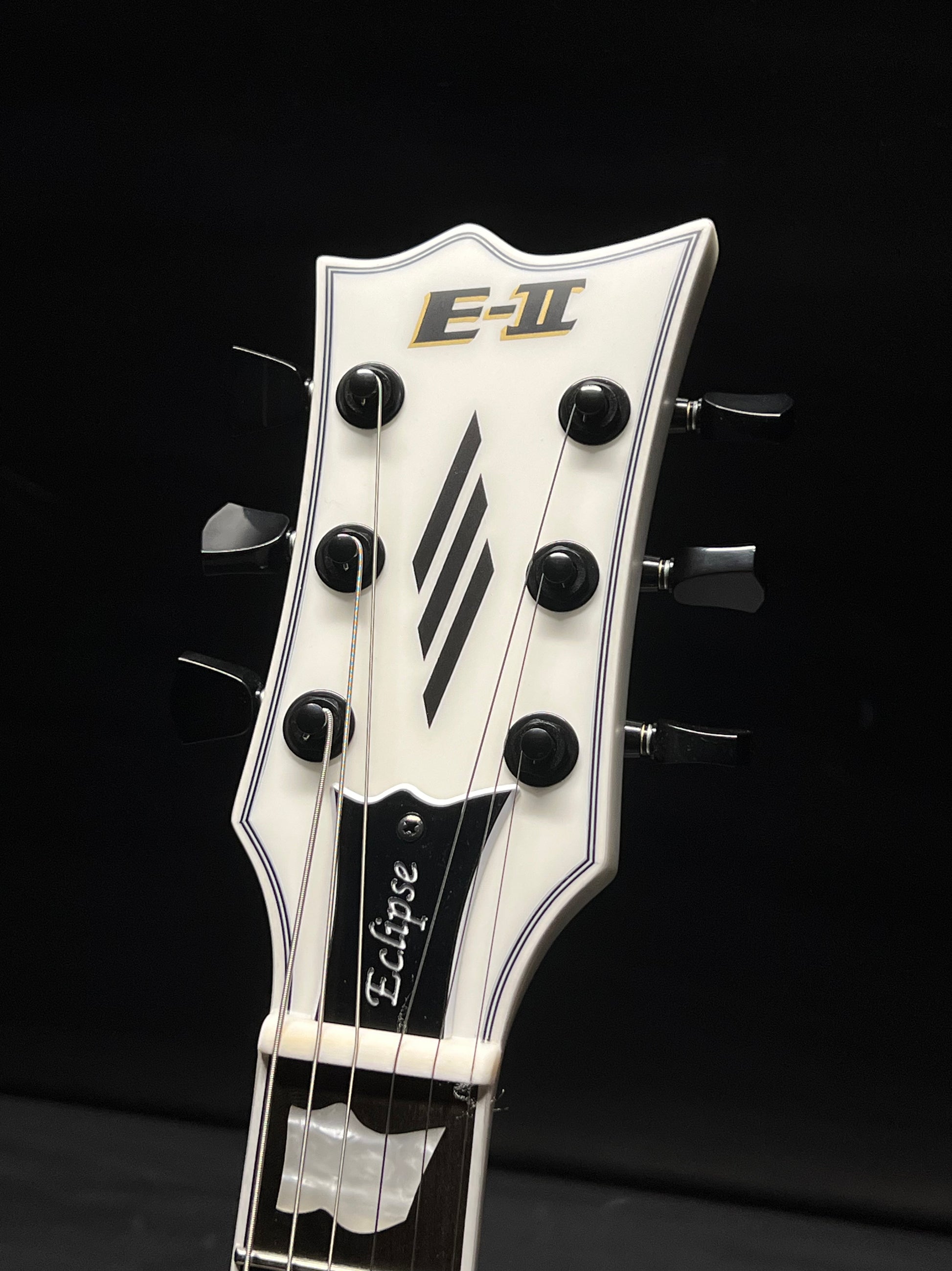 esp eclipse original white 2019 – chicago music... ESP Guitars E-II Eclipse - Snow White Satin – Guitar HAUS