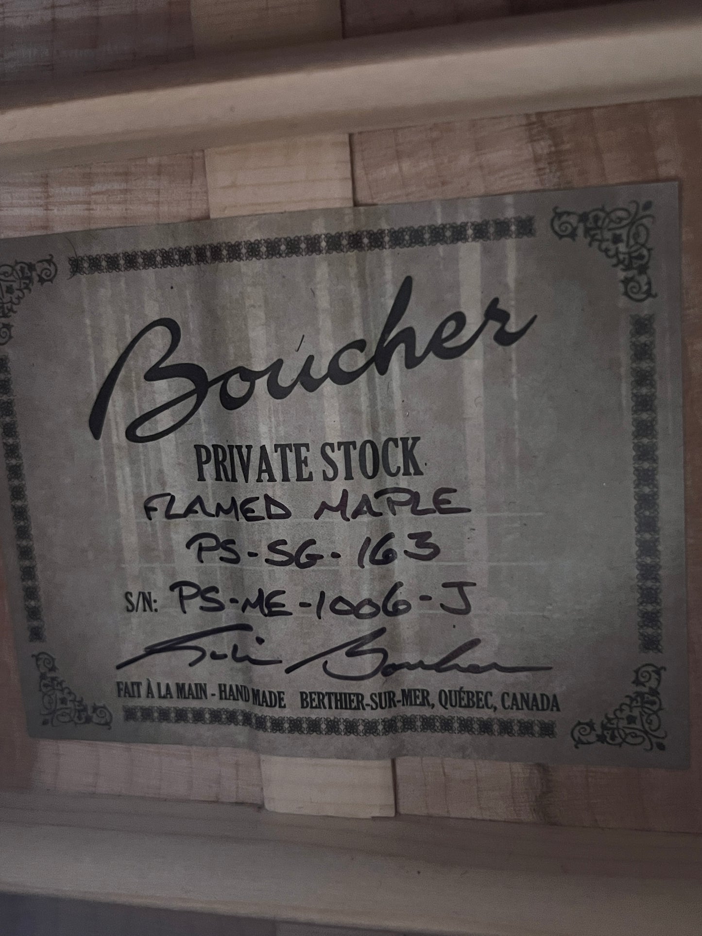 Boucher PS-SG-163 Private Stock (Pre-Owned by J.P Cormier)