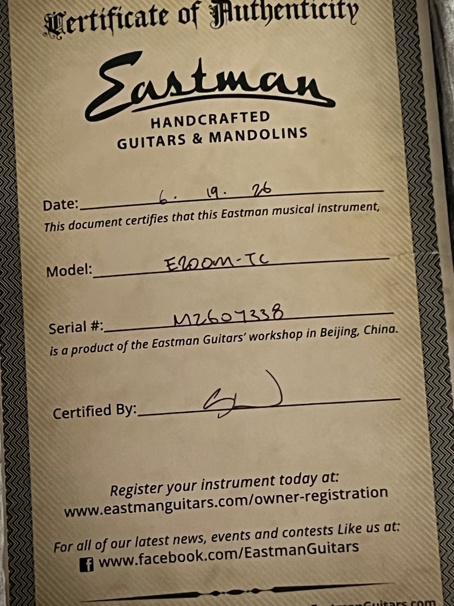 Eastman Eastman E20OM Thermo-Cure (ON HOLD)