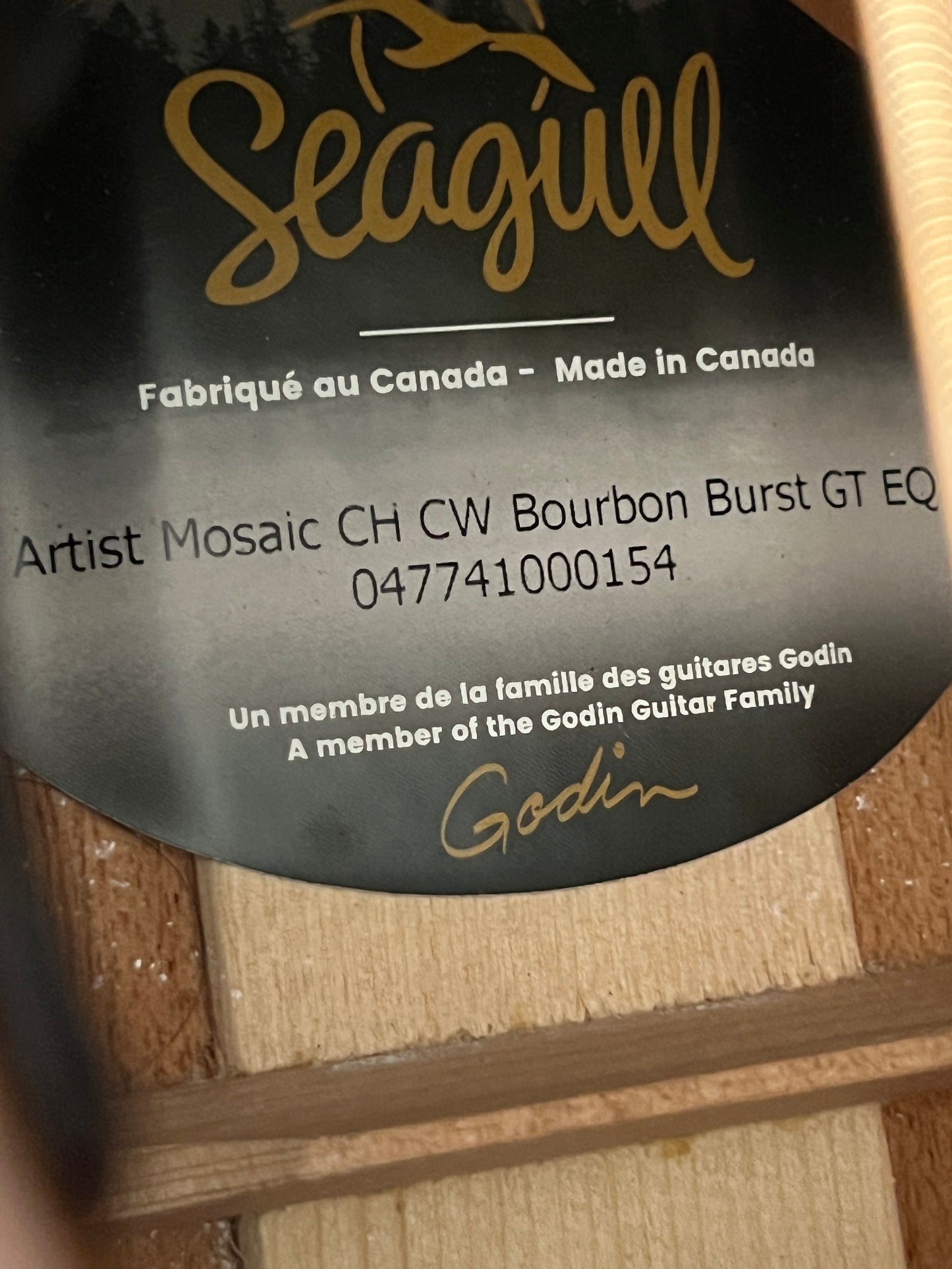 Seagull Artist Mosaic CH CW Bourbon Burst GT EQ (PRE-OWNED)
