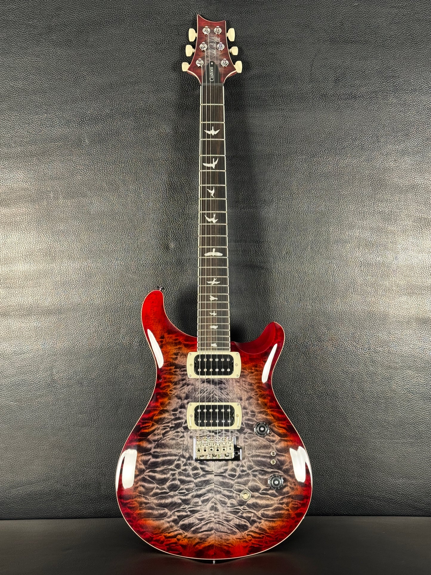 PRS SE Custom 24-08 Quilt Charcoal Cherry Burst