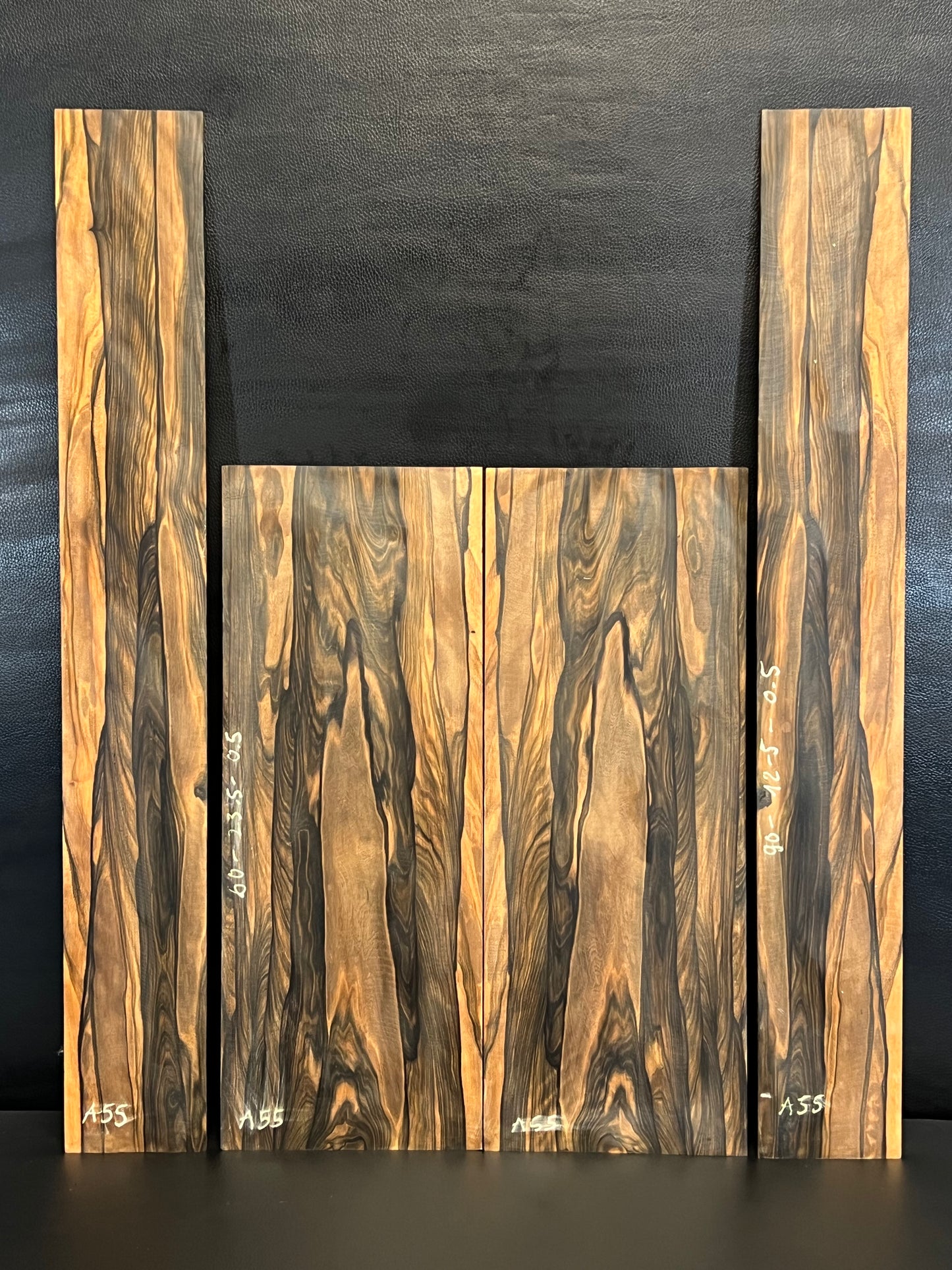 Exotic Figured Ebony Back and Sides Set A55