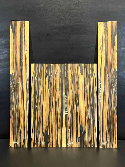 Exotic Pale Moon Figured Ebony Back and Sides Set D17