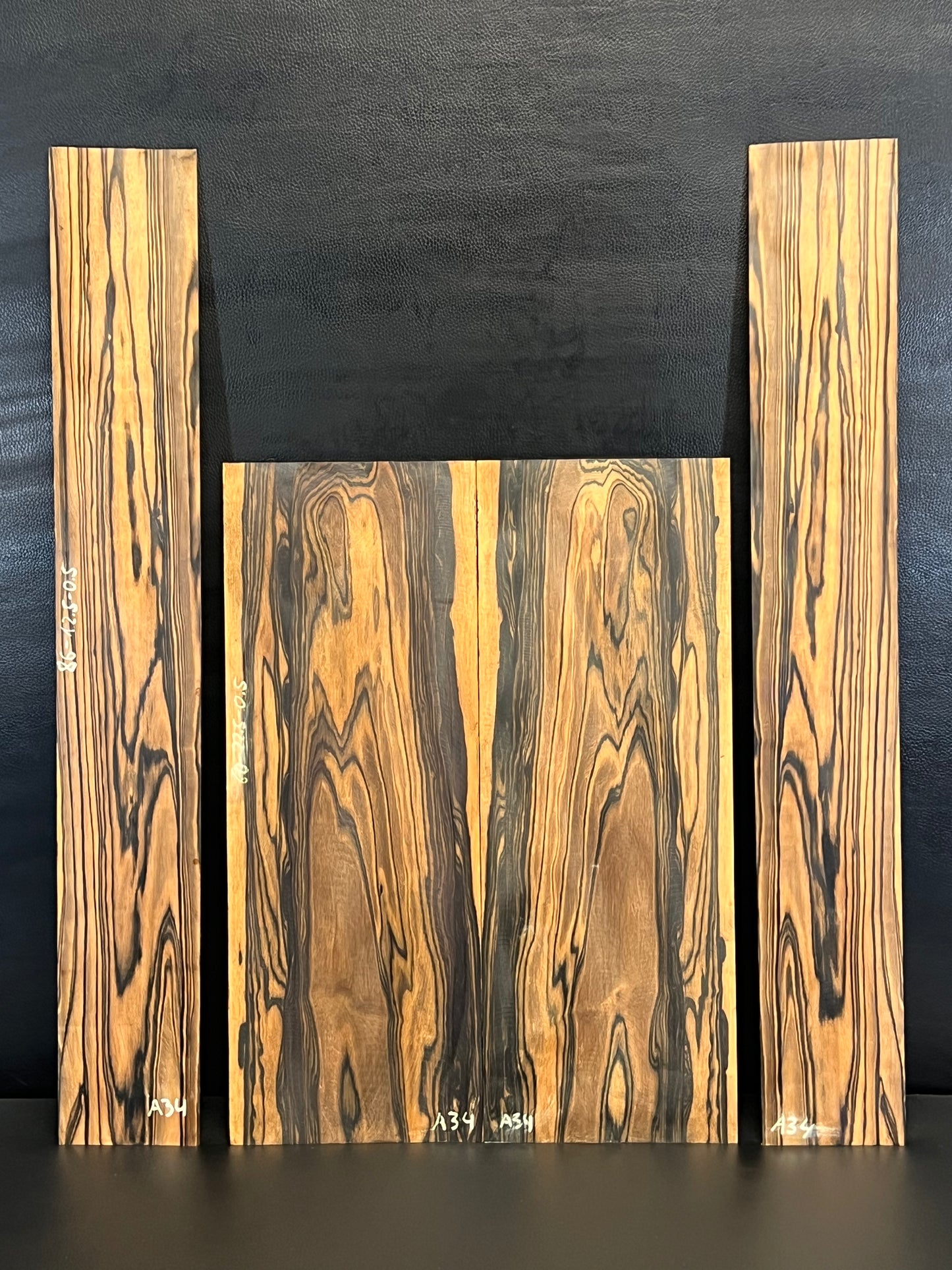 Exotic Figured Ebony Back and Sides Set A34