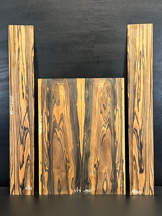 Exotic Figured Ebony Back and Sides Set A34