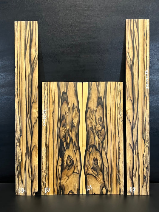 Exotic Pale Moon Figured Ebony Back and Sides Set D3