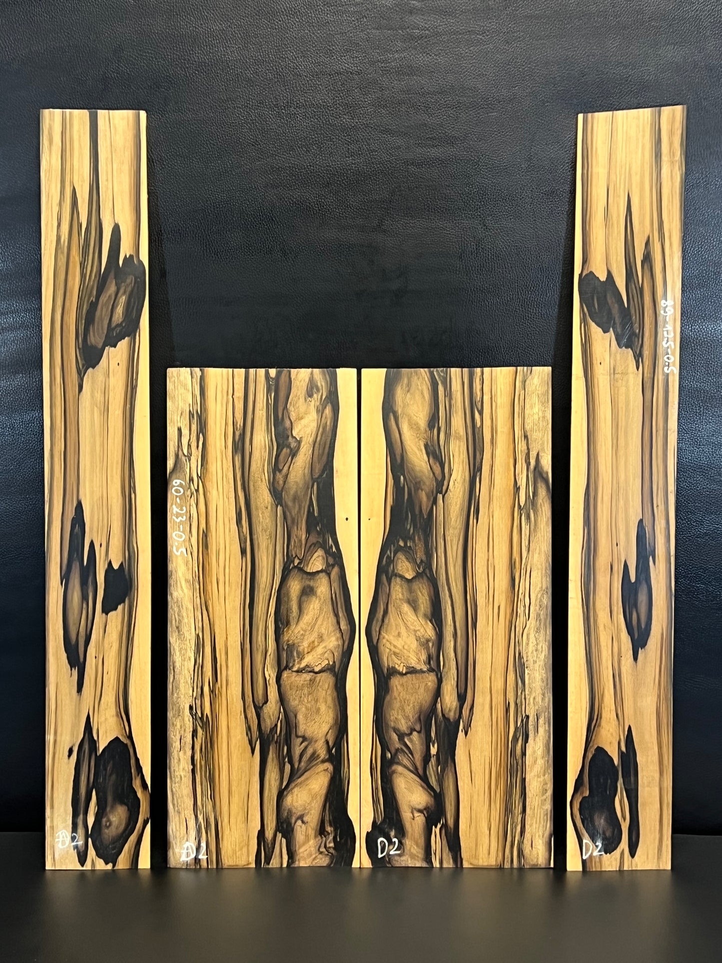 Exotic Pale Moon Figured Ebony Back and Sides Set D2