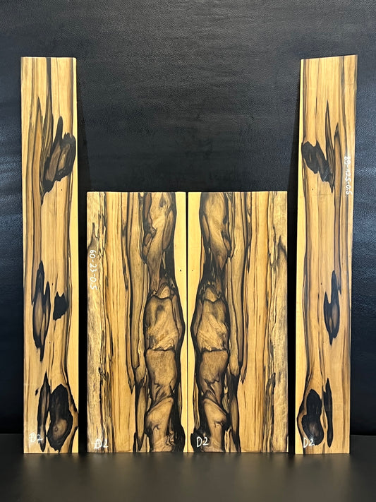 Exotic Pale Moon Figured Ebony Back and Sides Set D2