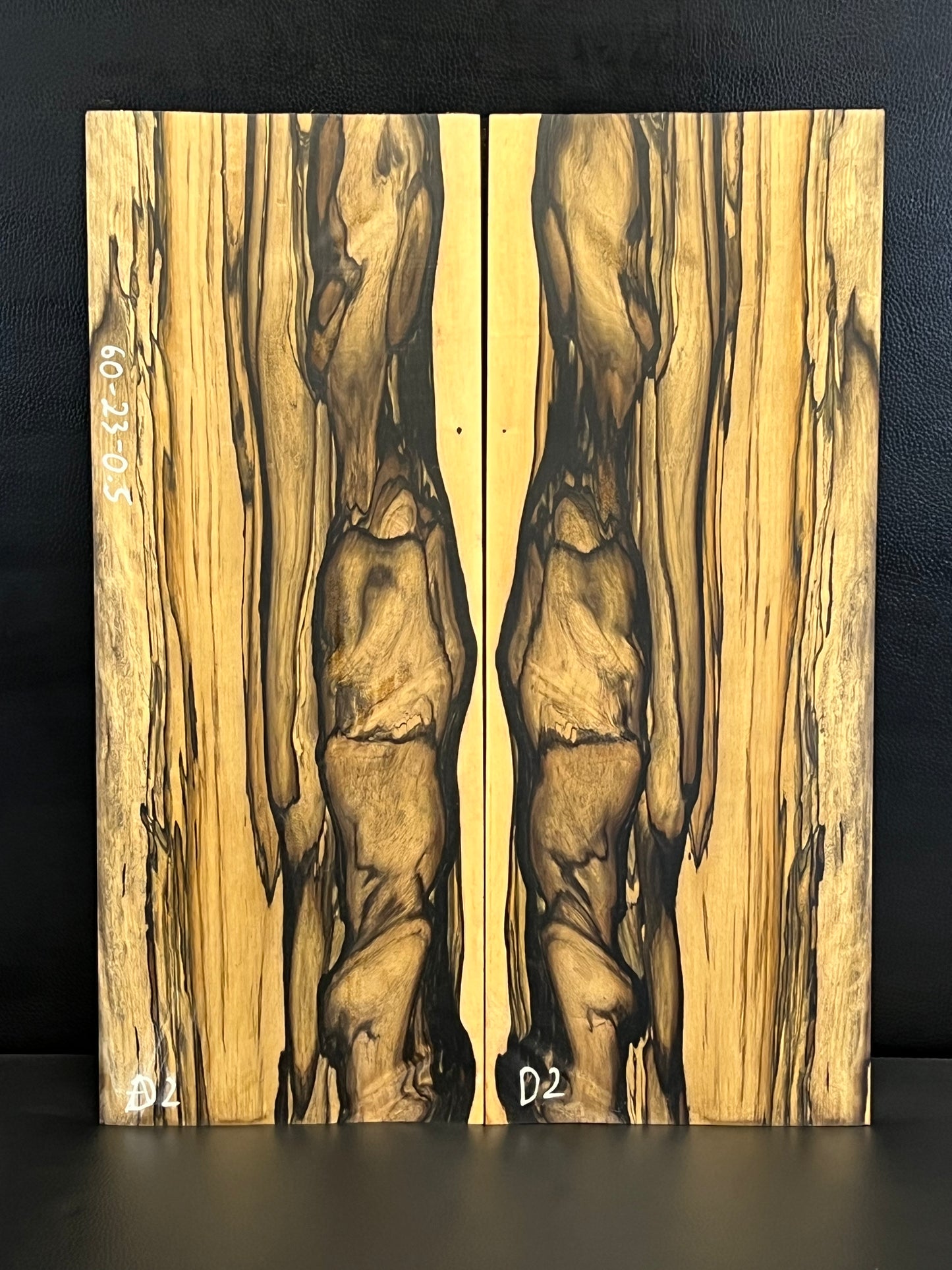 Exotic Pale Moon Figured Ebony Back and Sides Set D2