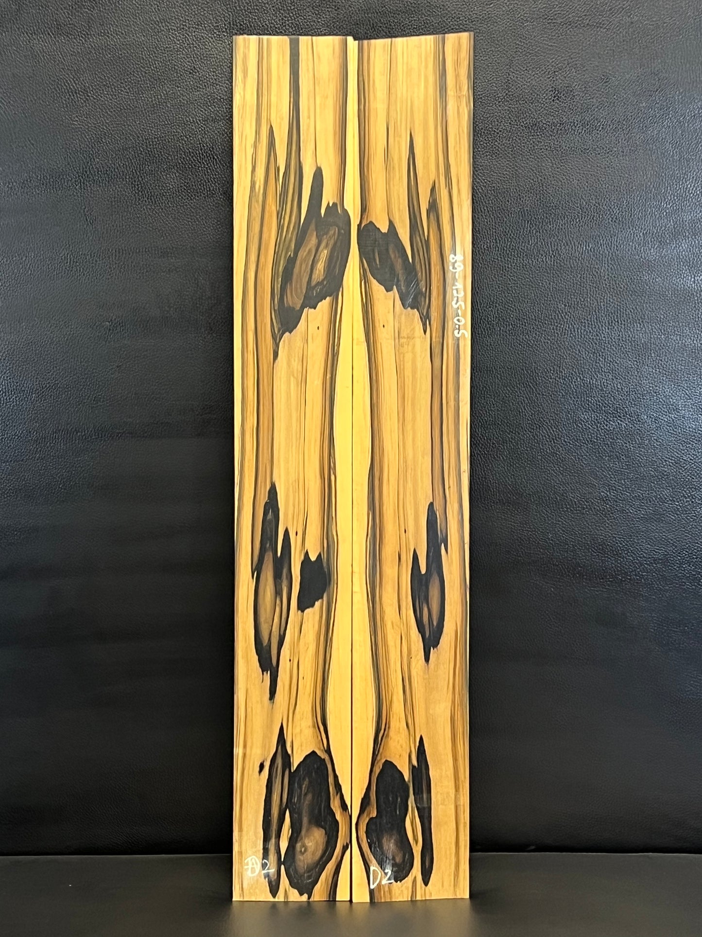 Exotic Pale Moon Figured Ebony Back and Sides Set D2
