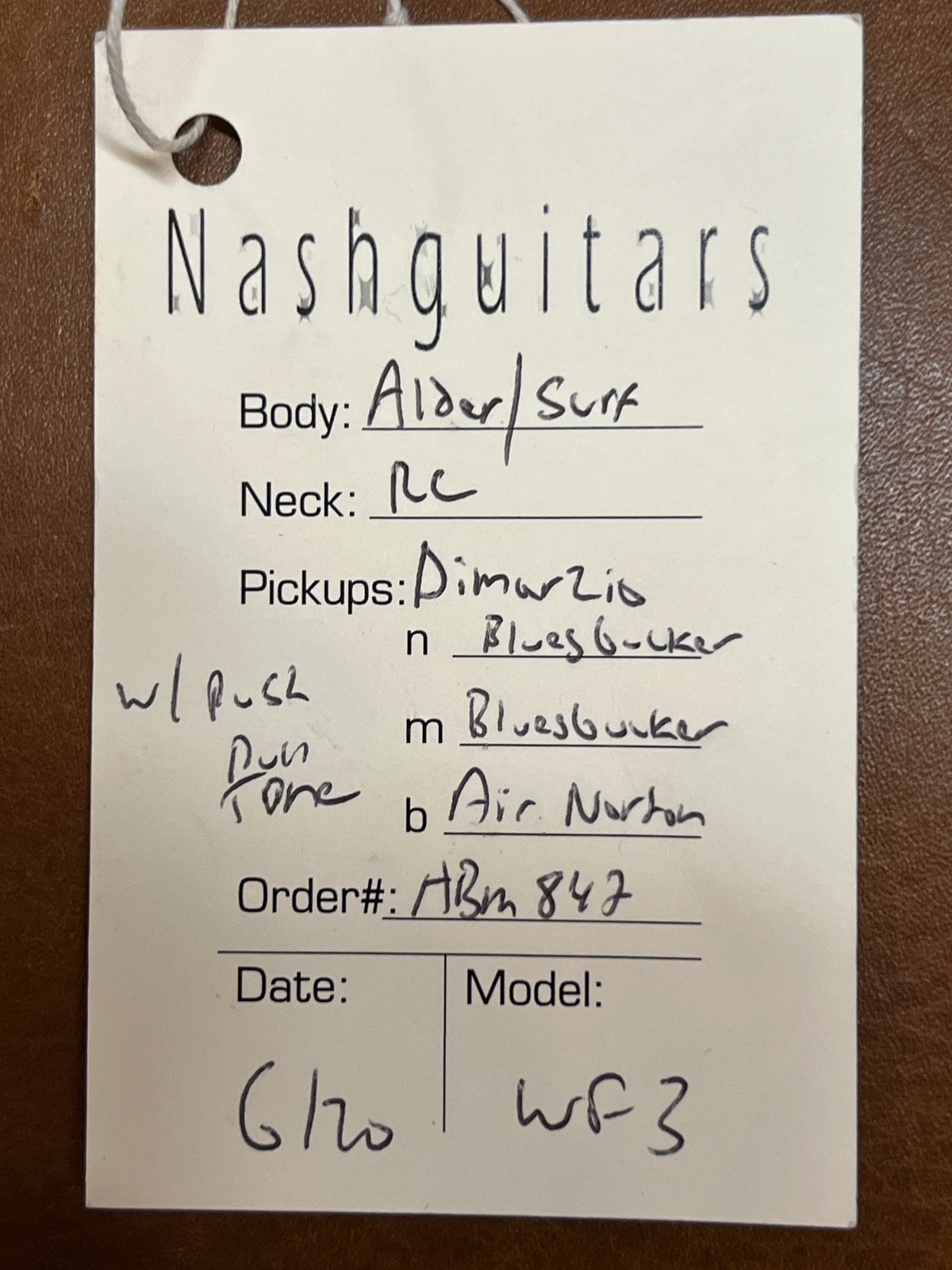 Nash Guitars WF3 Surf Green 2020 (PRE-OWNED)