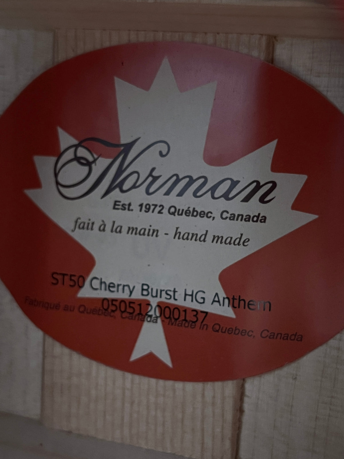 Norman ST50 Cherry Burst HG Anthem #137