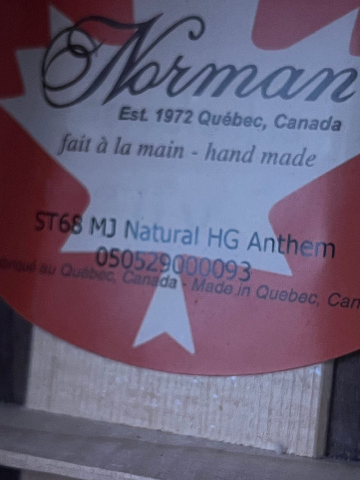 Norman ST68 MJ Natural HG Anthem #093