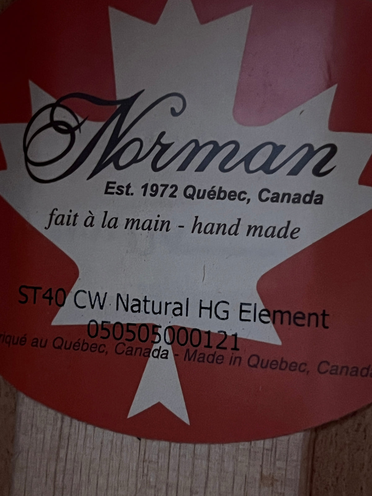 Norman ST40 CW Natural HG Element #121