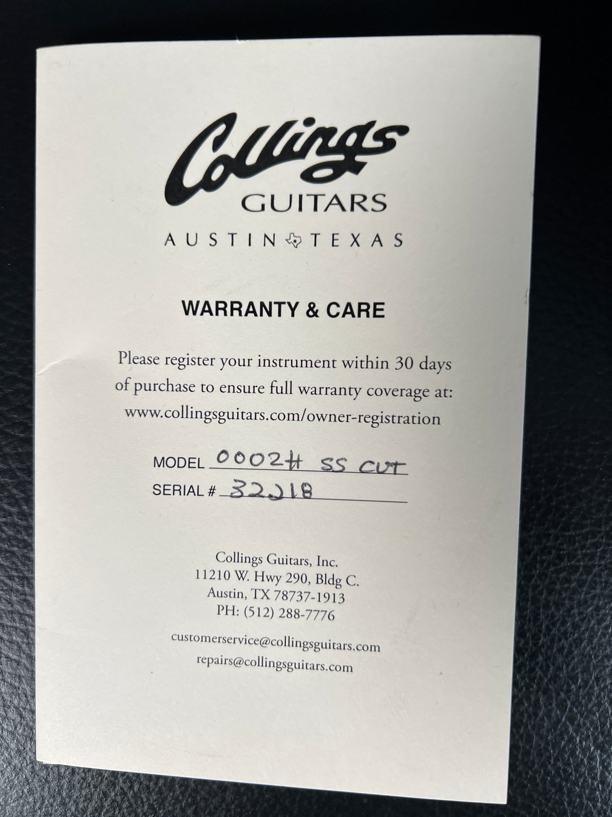 Collings 0002H SS Cutaway 2021 (PRE-OWNED) CONSIGNMENT