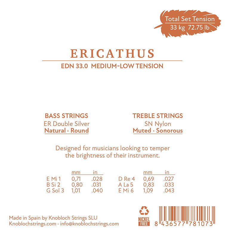 Knobloch Full Set ERITHACUS SN Nylon 33.0 Strings