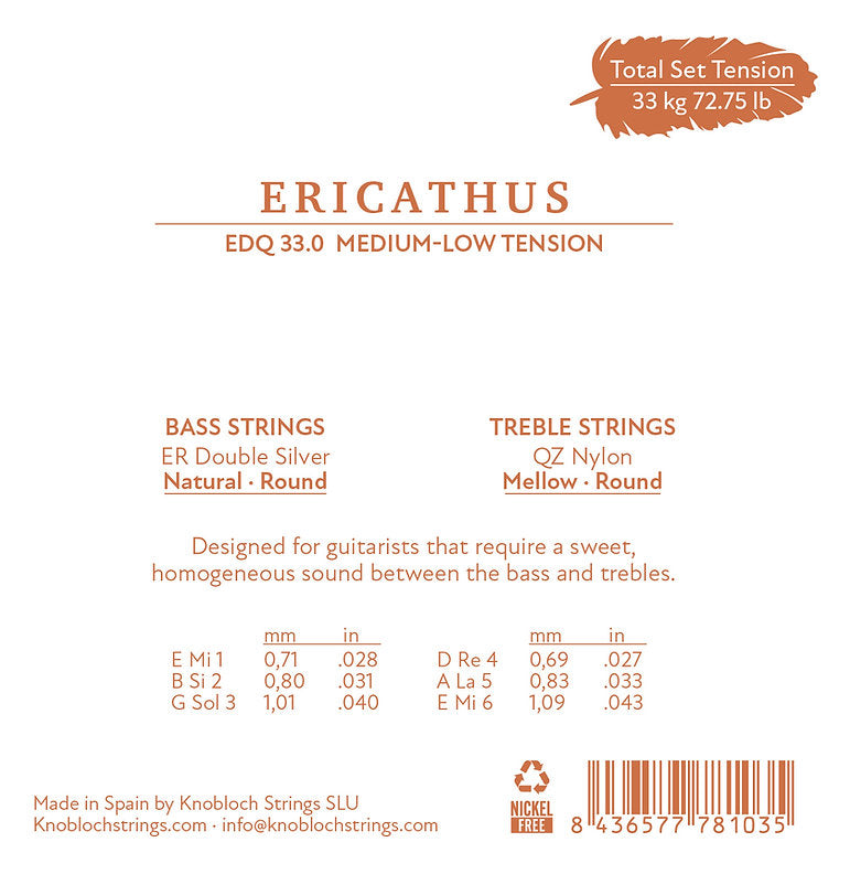 Knobloch Full Set ERITHACUS QZ Nylon 33.0 Strings