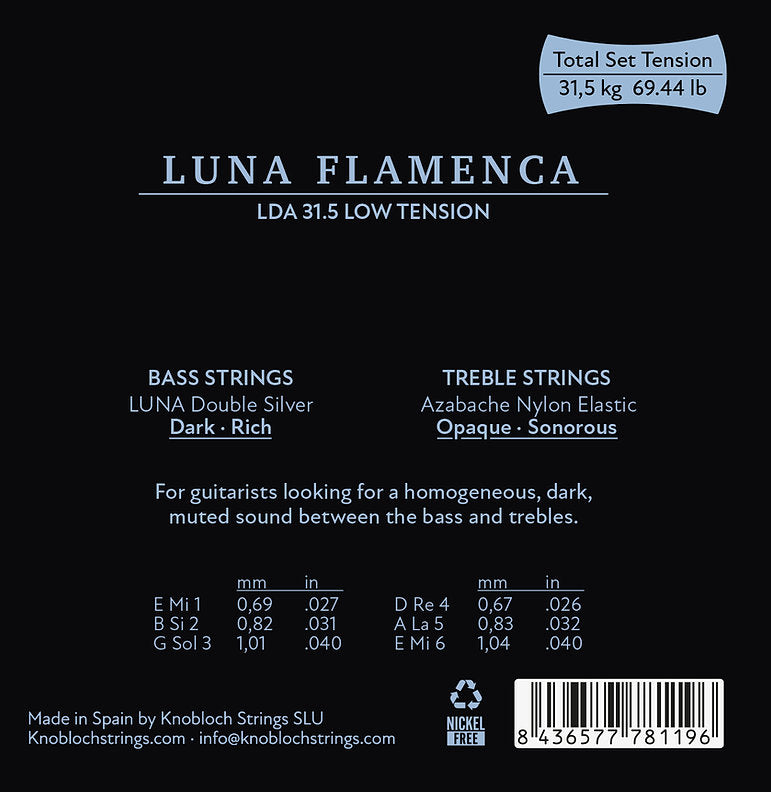 Knobloch Full Set LUNA FLAMENCA AZ Nylon 31.5 Strings