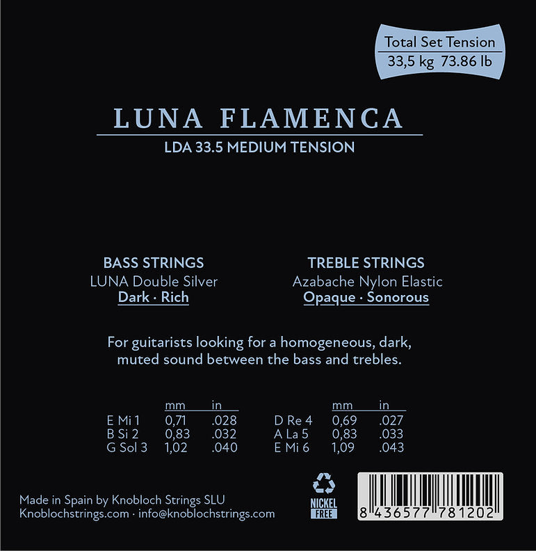 Knobloch Full Set LUNA FLAMENCA AZ Nylon 33.5 Strings