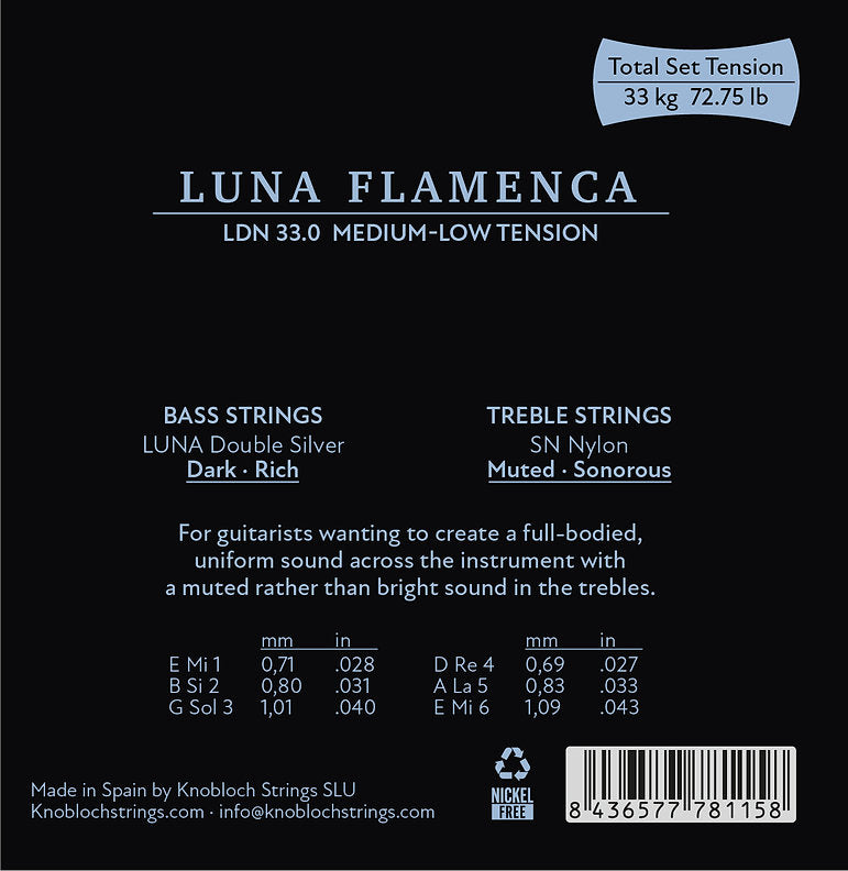 Knobloch Full Set LUNA FLAMENCA SN Nylon 33.0 Strings